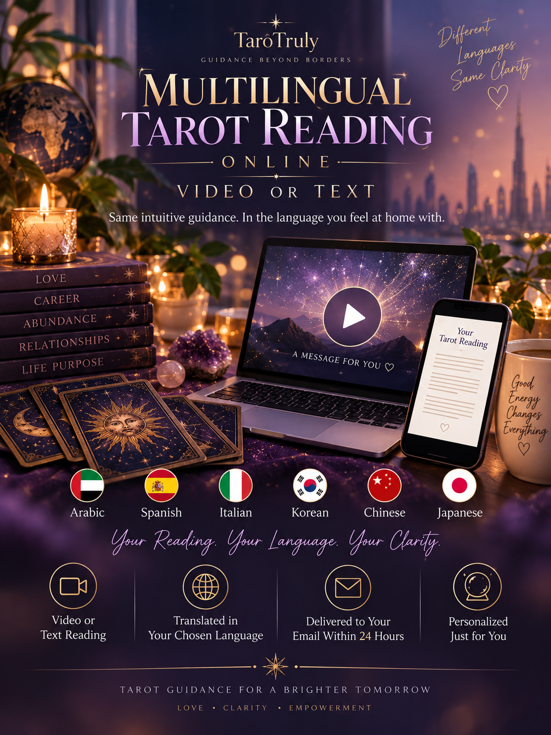 Multilingual Tarot Reading - Video or Text